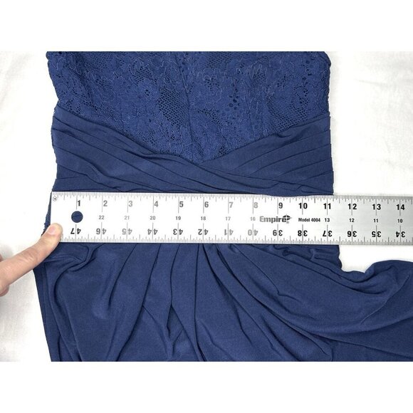 ASOS Lace Bodice The Perfect Wedding Guest Dress Women’s 2 Midi Navy Blue Prom - Picture 10 of 15